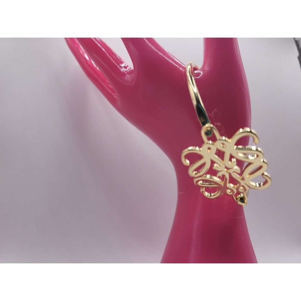 Monet Gold Tone Butterfly Hinged Bangle Bracelet Openwork Statement Jewelry